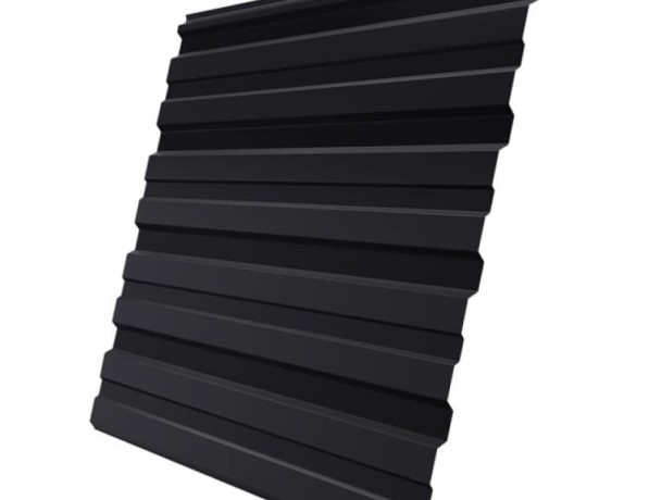Профнастил стальной стеновой односторонний плоский гладкий сигнальный черный С75 0,7х75х1000х1047 мм ГОСТ 24045-94 фото